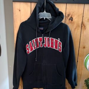 St.  John’s Jansport Black and Red Zip-Up Hoodie